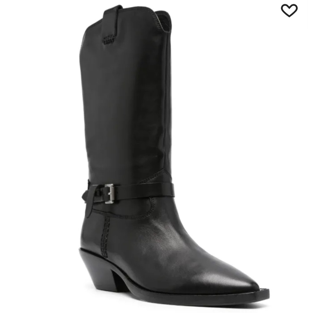 Nwot Ash Duran 55mm Calf Leather Boots Size 35 In Black